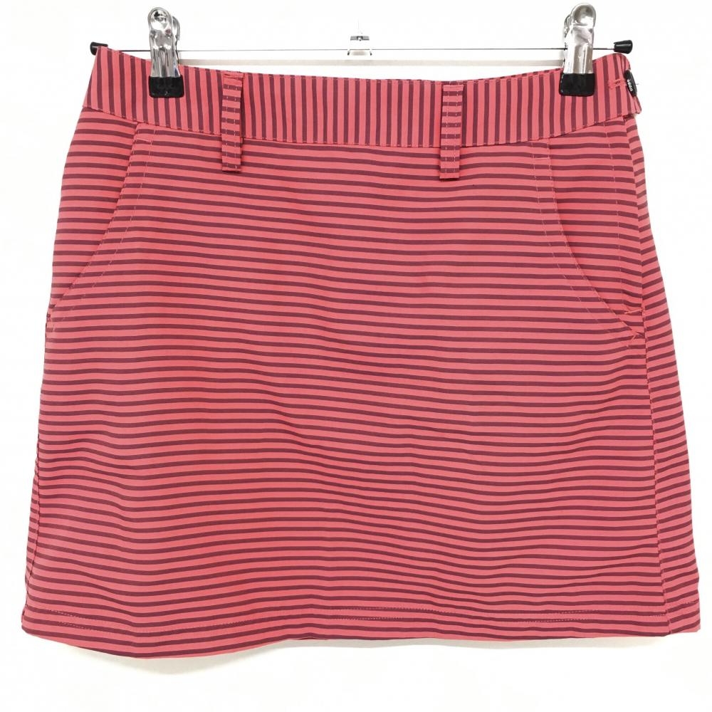【美品】アディダス スカート ピンク×グレー ボーダー  レディース S/P ゴルフウェア adidas
