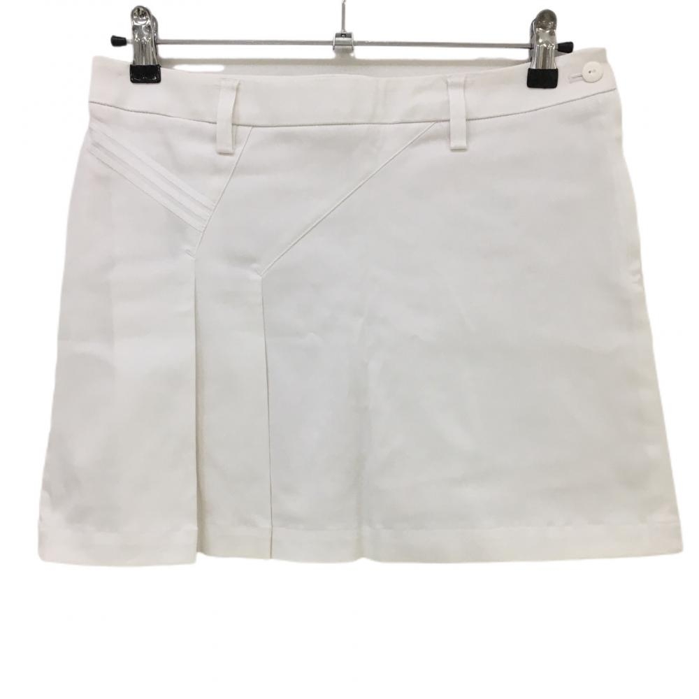 アディダス スカート 白 一部プリーツ 内側イナーパンツ  レディース L/G ゴルフウェア adidas