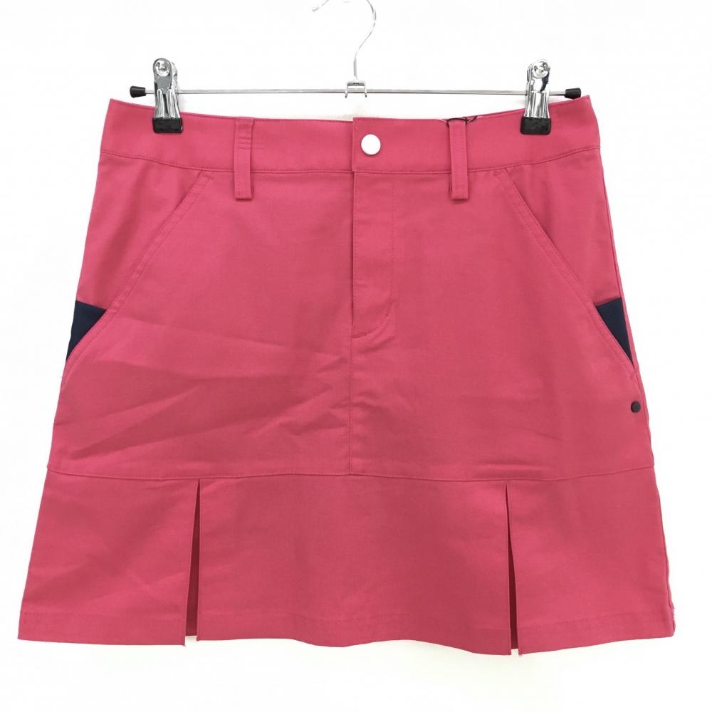 【新品】アディダス スカート ピンク×ネイビー 吸水速乾 ストレッチ UPF25 インナパンツ付 レディース M/M ゴルフウェア adidas
