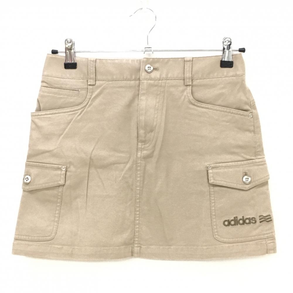 アディダス スカート ベージュ 織生地 ポケット複数 レディース M/M ゴルフウェア adidas