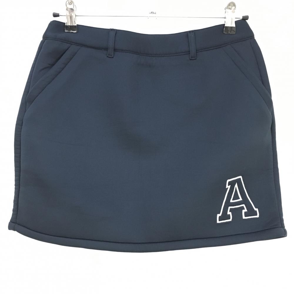 アディダス スカート ネイビー ロゴ刺しゅう レディース M/M ゴルフウェア adidas