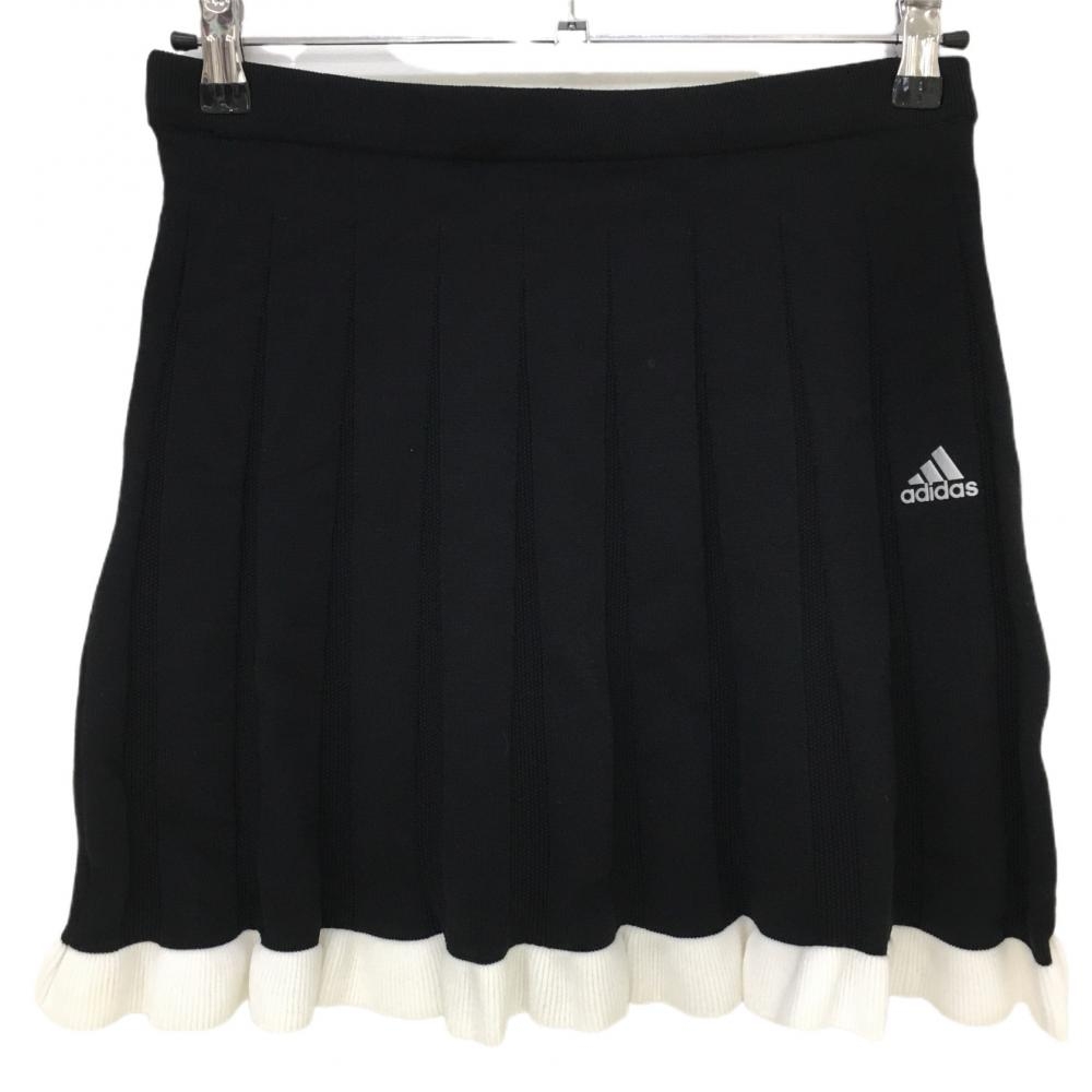 【新品】アディダス ニットスカート 黒×白 内側インナーパンツ付き レディース OT ゴルフウェア adidas 画像