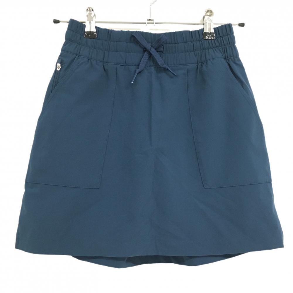 【美品】アディダス スカート ネイビー 無地 ストレッチ ウエストゴム 内側インナーパンツ  レディース  ゴルフウェア adidas