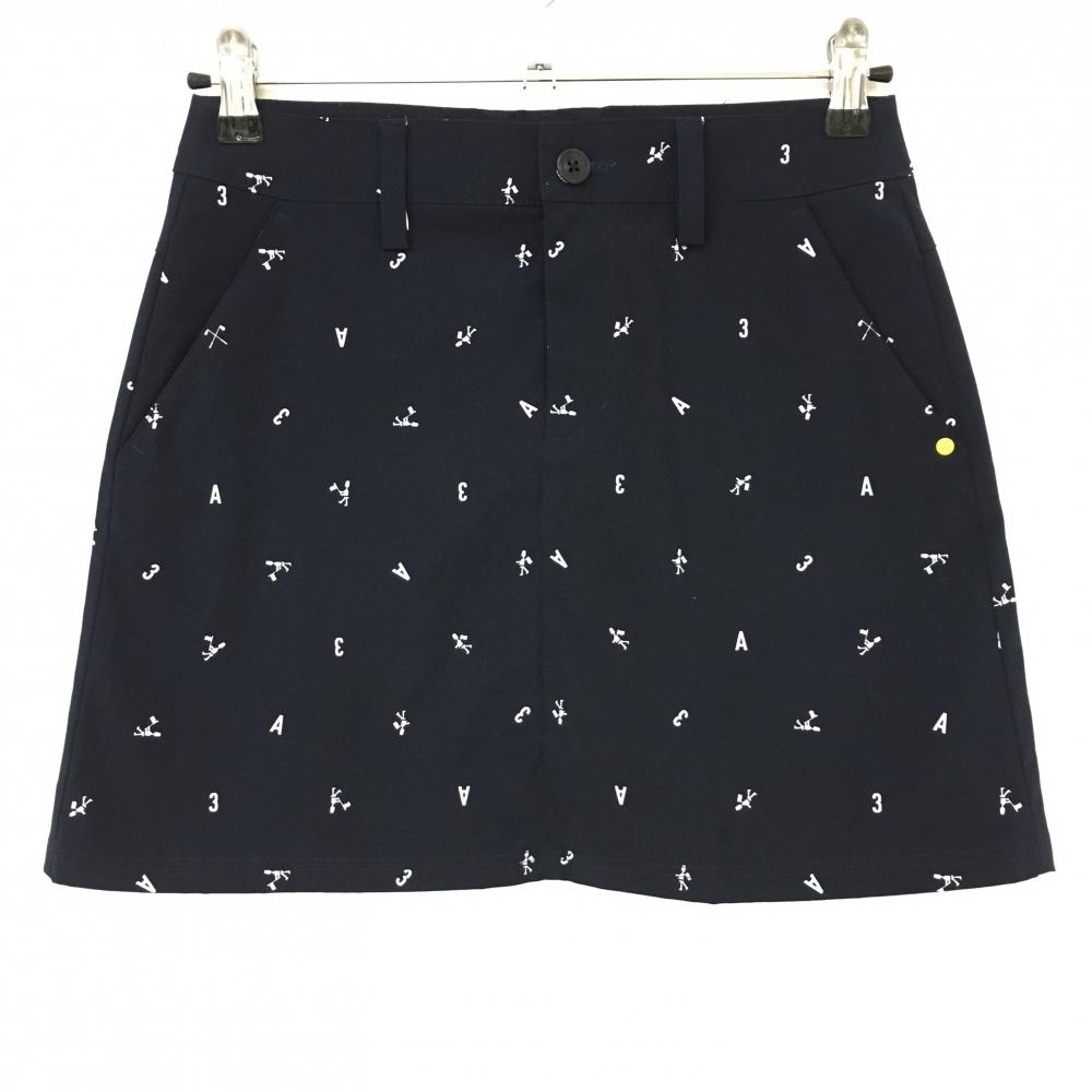 アディダス スカート ネイビー×白 総柄  レディース S/P ゴルフウェア adidas