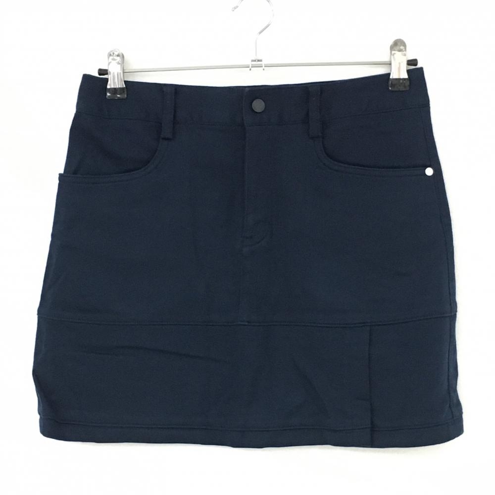 アディダス スカート ネイビー×白 ヒップワッペン  レディース M/M ゴルフウェア adidas