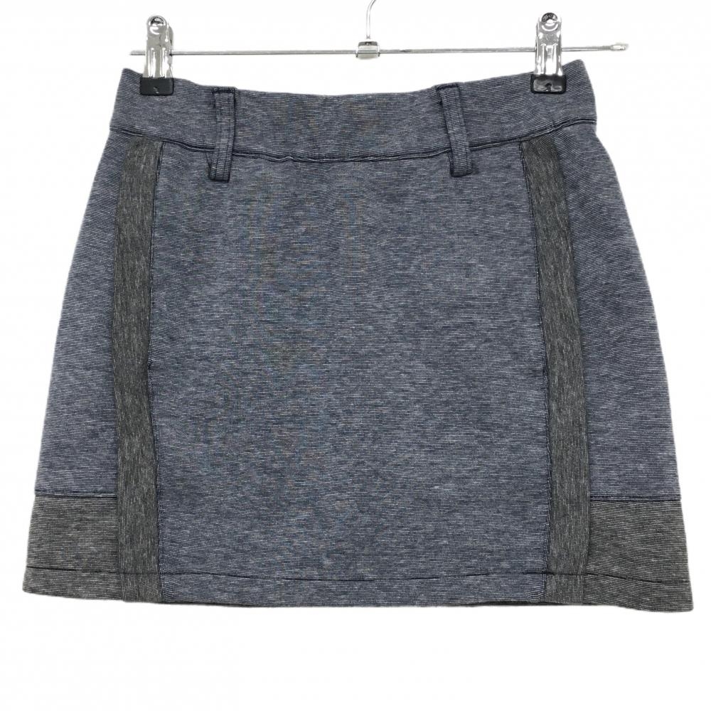 【美品】アディダス スカート 杢ネイビー×杢グレー ウエストゴム ストレッチ ADICROSS  レディース S ゴルフウェア adidas