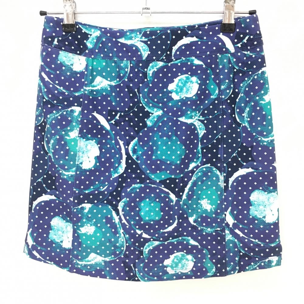 アディダス スカート パープル×グリーン 総柄 内側インナーパンツ レディース XS ゴルフウェア adidas