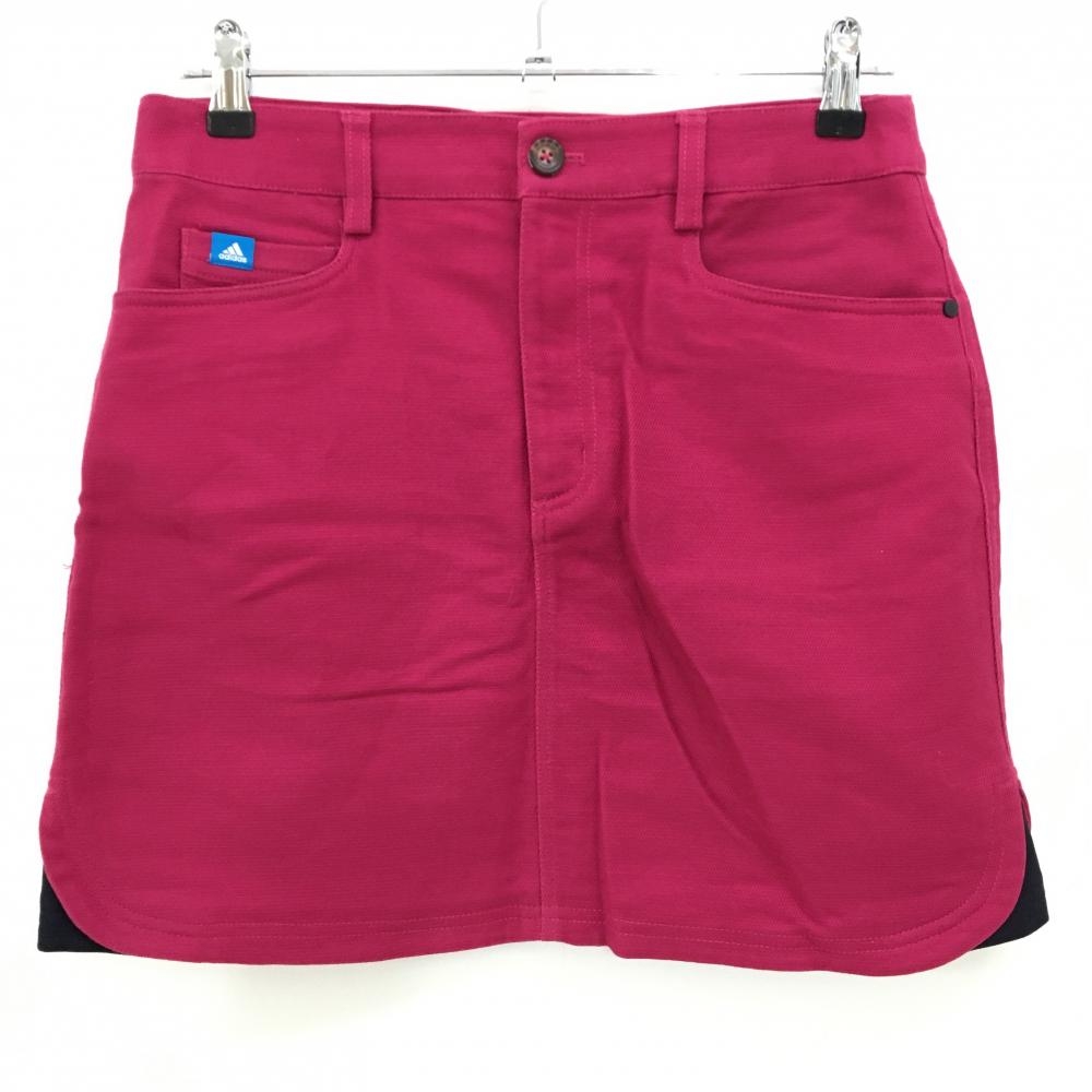 【美品】アディダス スカート ダークピンク 織生地 インナーパンツ付   レディース L/G ゴルフウェア adidas