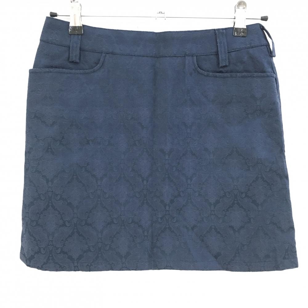 【美品】アディダス スカート ネイビー 総柄織生地 adipure レディース S/P ゴルフウェア adidas