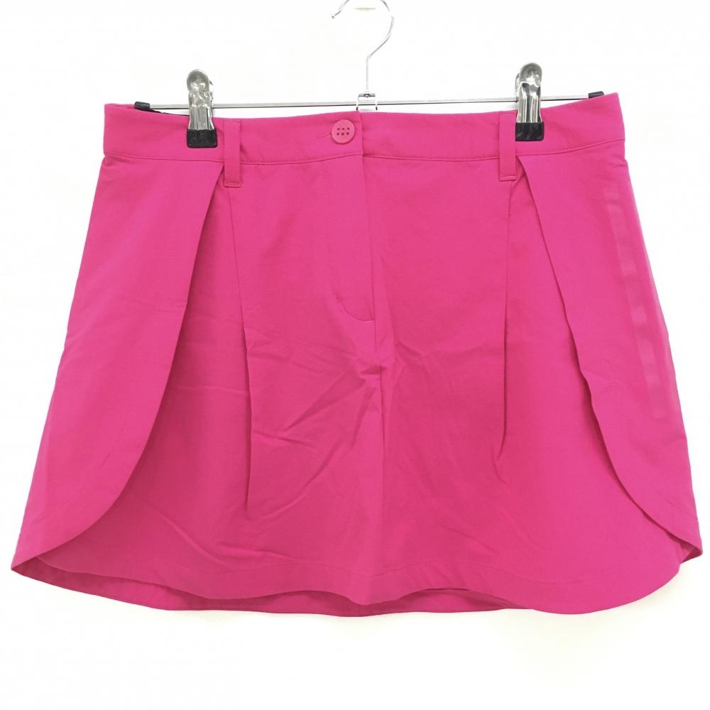 【超美品】アディダス スカート ピンク×黒 ウエスト一部ゴム  レディース L ゴルフウェア adidas