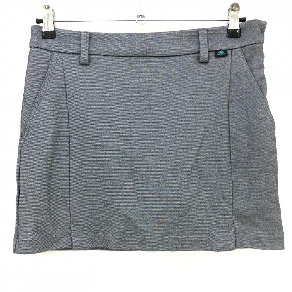 【超美品】アディダス スカート 杢ネイビー ストレッチ 内側インナーパンツ  レディース M ゴルフウェア adidas