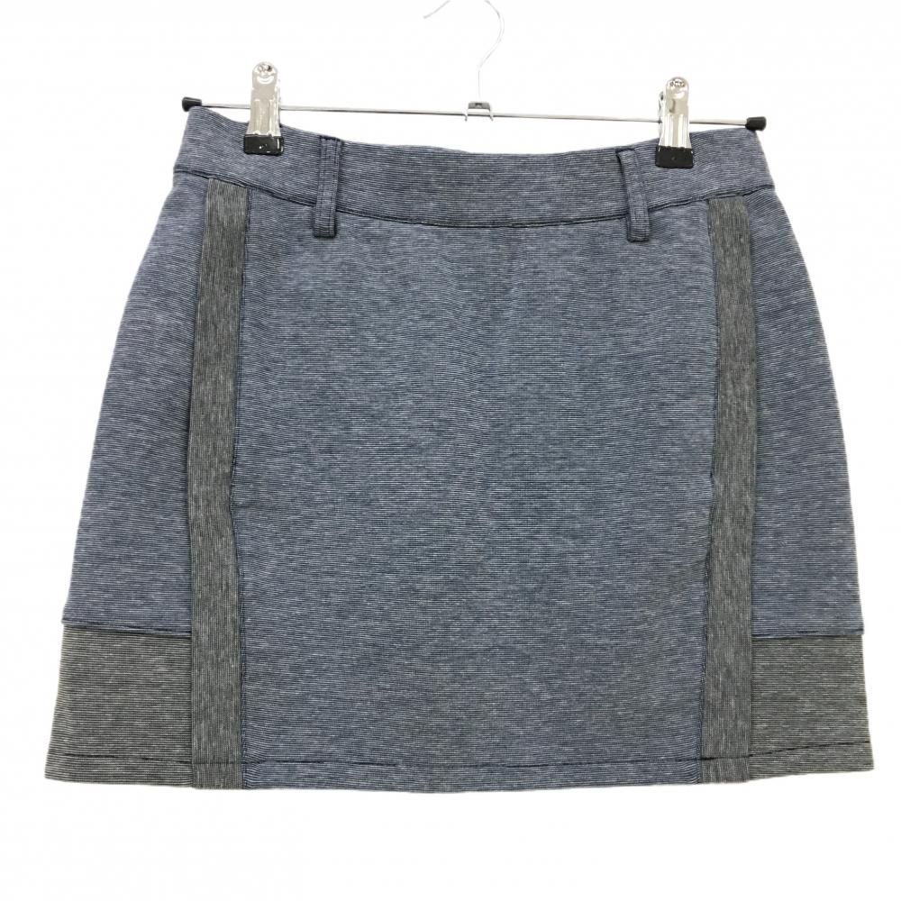 【超美品】アディダス スカート 杢ネイビー×杢グレー ストレッチ ウエストゴム ADICROSS レディース M ゴルフウェア adidas