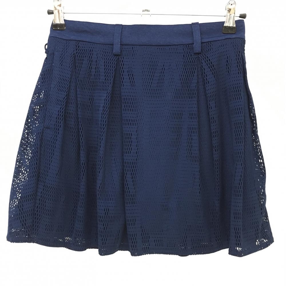 【超美品】アディダス メッシュスカート ネイビー ADICROSS インナーパンツ付 レディース M ゴルフウェア adidas