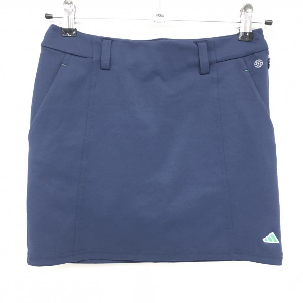 【超美品】アディダス スカート ネイビー ストレッチ 内側インナーパンツ レディース S ゴルフウェア adidas