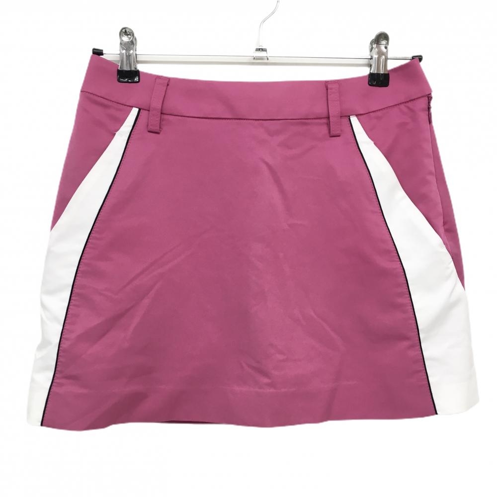 アディダス スカート パープルピンク×白 バックロゴ 内側インナーパンツ  レディース S/P ゴルフウェア adidas