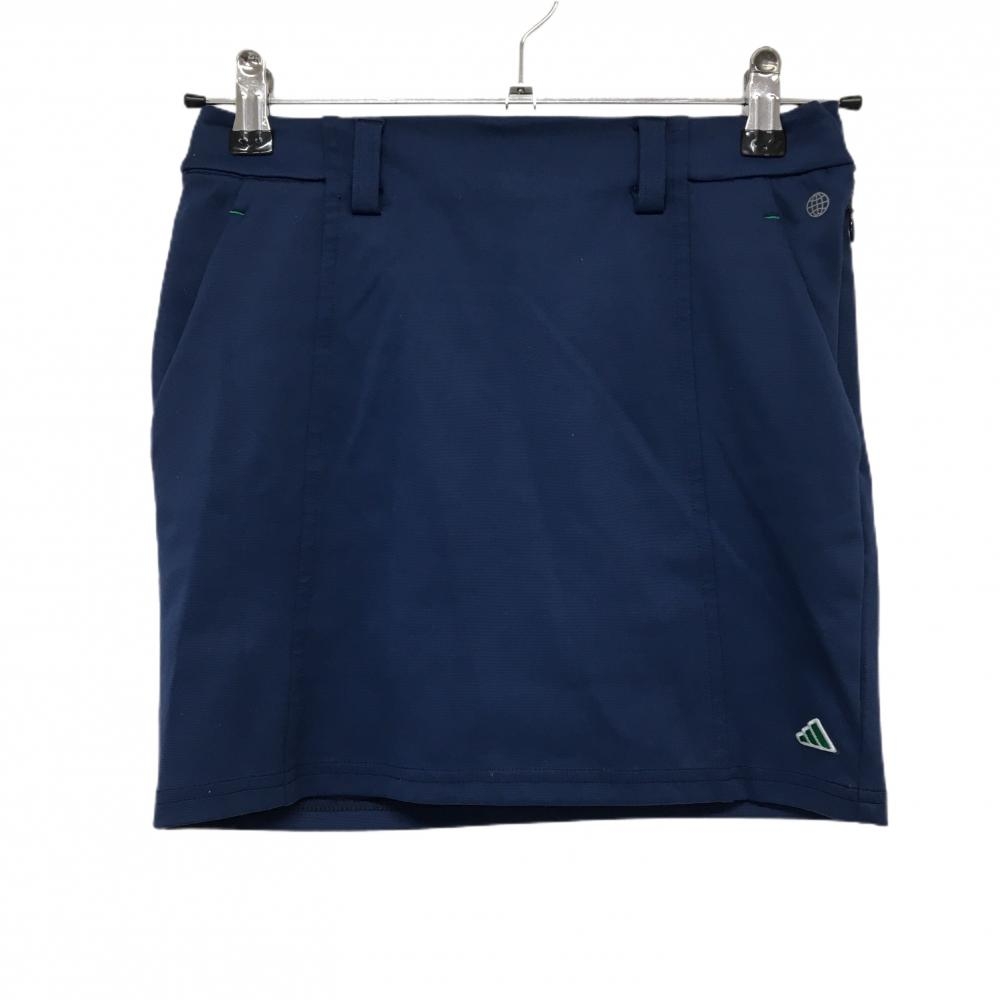 【超美品】アディダス スカート ネイビー ロゴ刺しゅう ストレッチ 内側インナーパンツ レディース XS ゴルフウェア adidas