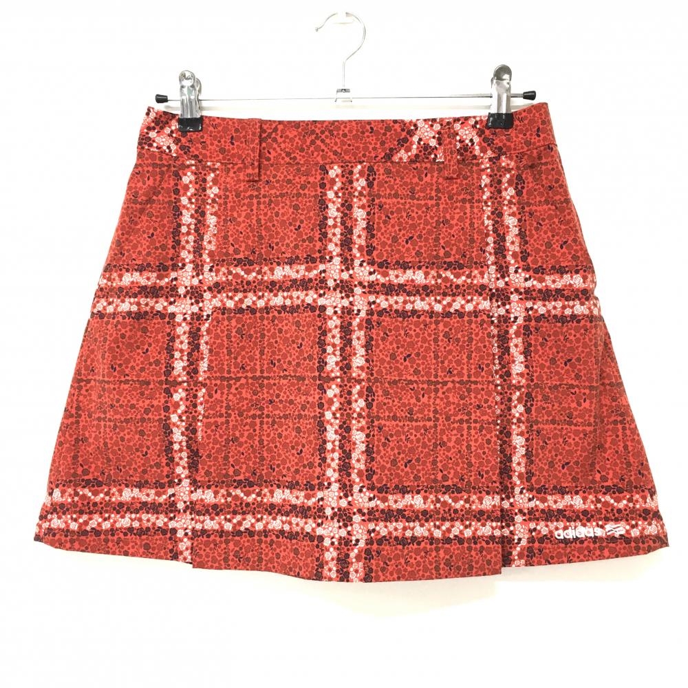 【超美品】アディダス スカート レッド×白 花柄 レディース M/M ゴルフウェア adidas