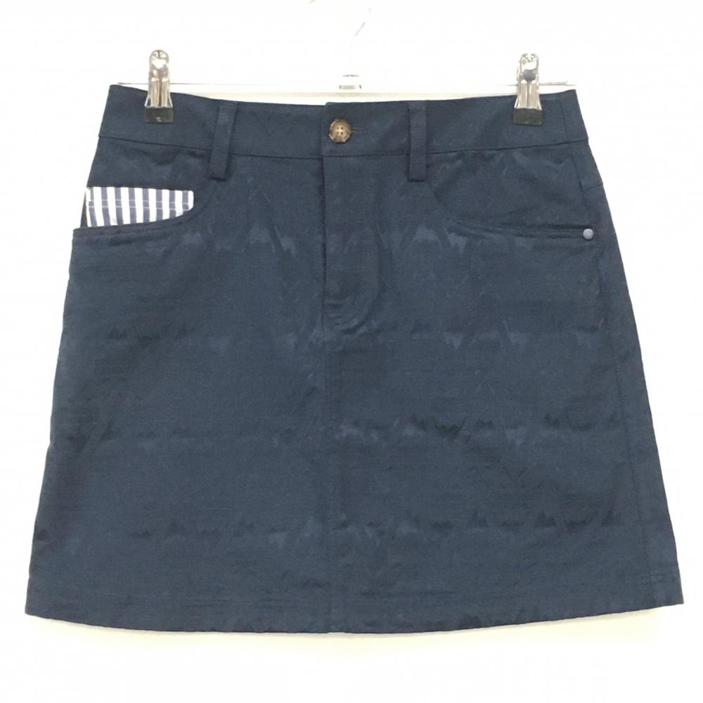 【超美品】アディダス スカート ネイビー 総柄地模様 レディース S/P ゴルフウェア adidas
