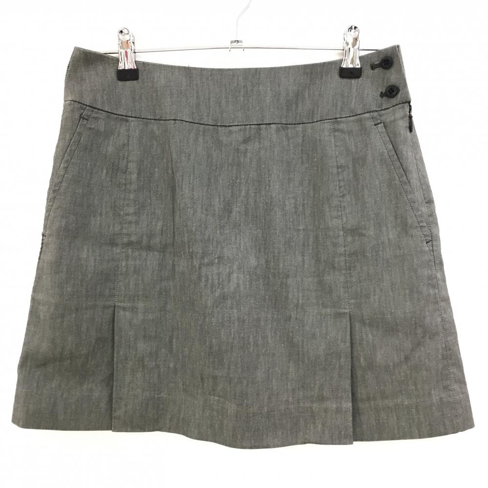 【美品】アディダス スカート 杢カーキ 裾スリット ストレッチ レディース M ゴルフウェア adidas