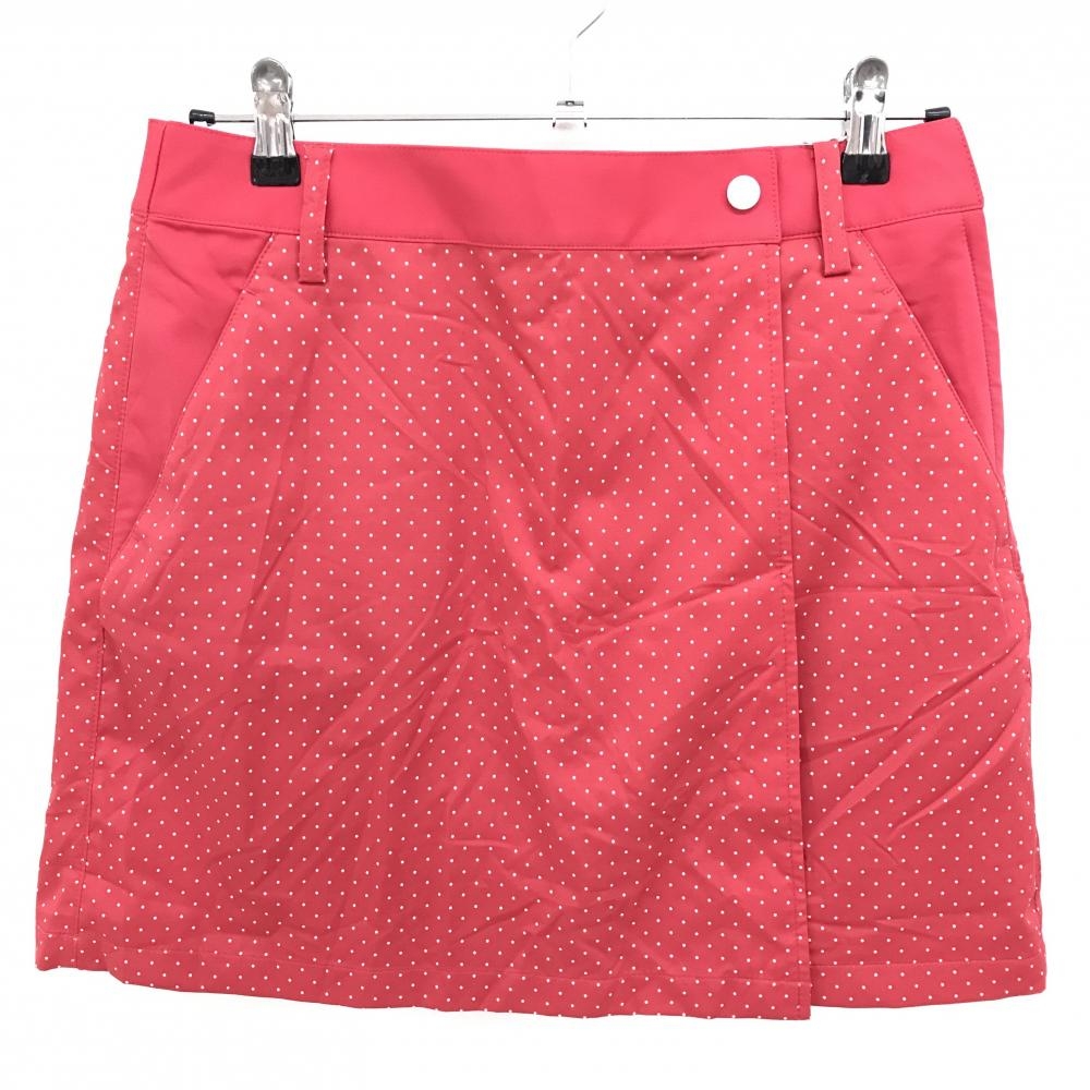 【新品】アディダス スカート レッド×白 ドット 蓄熱裏地 インナーパンツ付 レディース L ゴルフウェア adidas
