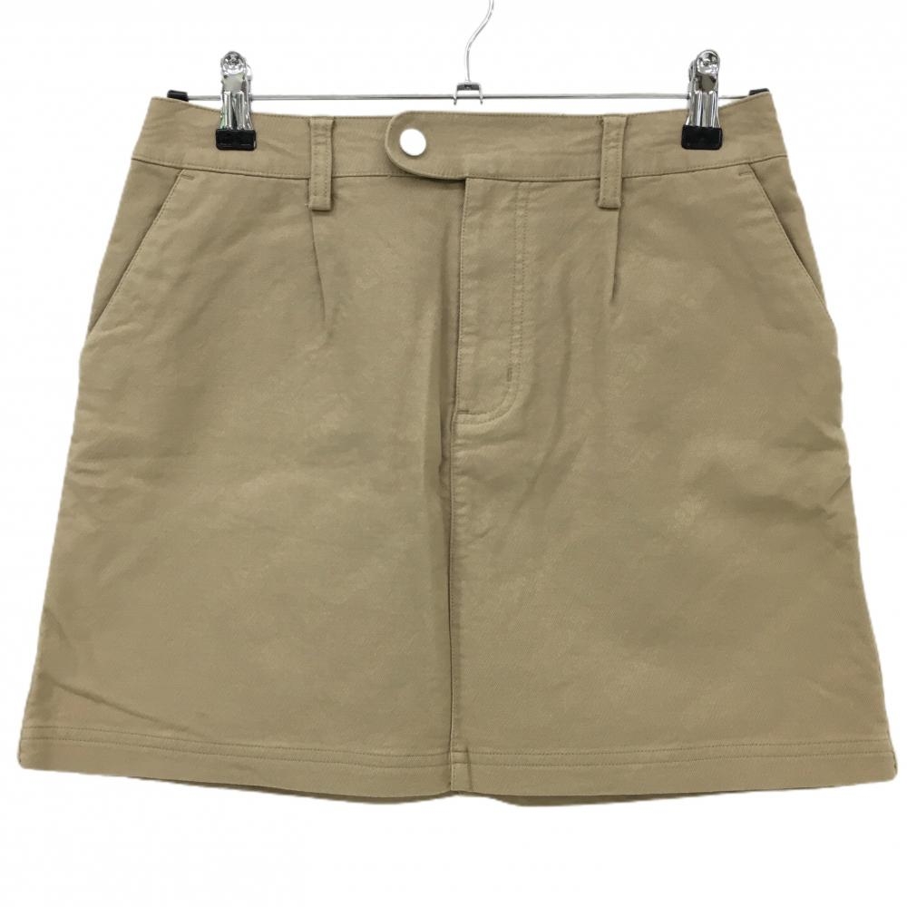 【美品】アディダス スカート ライトブラウン 英字地模様 バックロゴ レディース M/M ゴルフウェア adidas