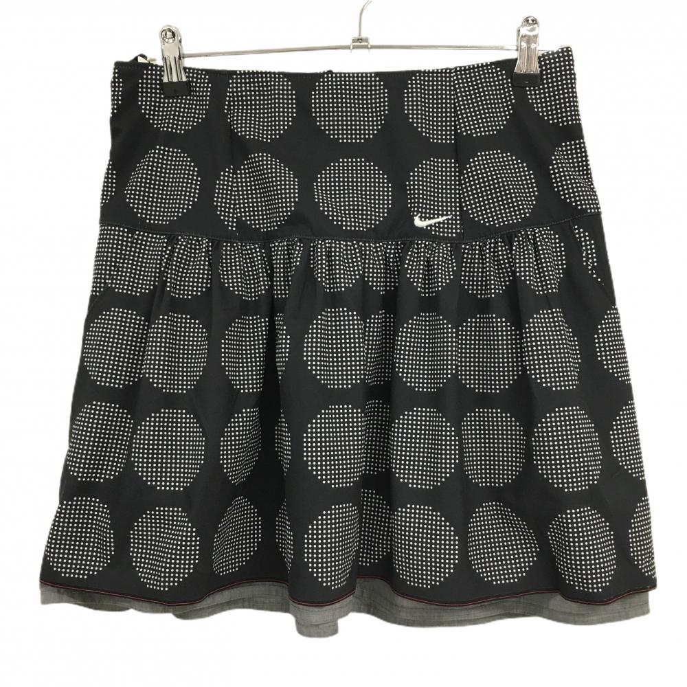 【美品】アディダス リバーシブルスカート 黒×白 ドット 裏グレー  レディース 6 ゴルフウェア adidas