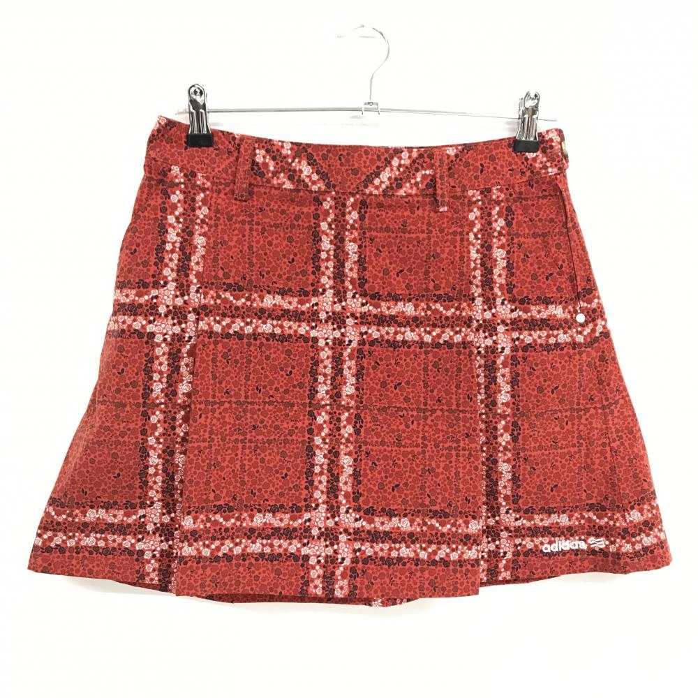 【美品】アディダス スカート レッド×白 花柄  レディース M/M ゴルフウェア adidas