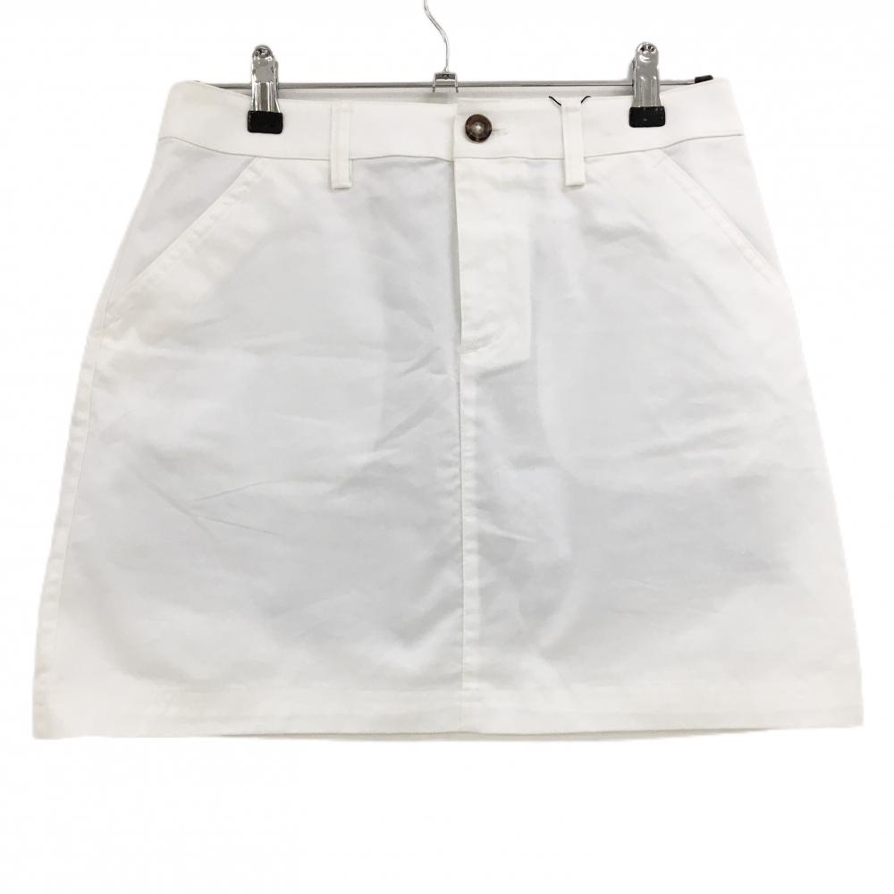 【新品】アディダス スカート 白 ロゴ刺しゅうネイビー インナーパンツ付  レディース M ゴルフウェア adidas