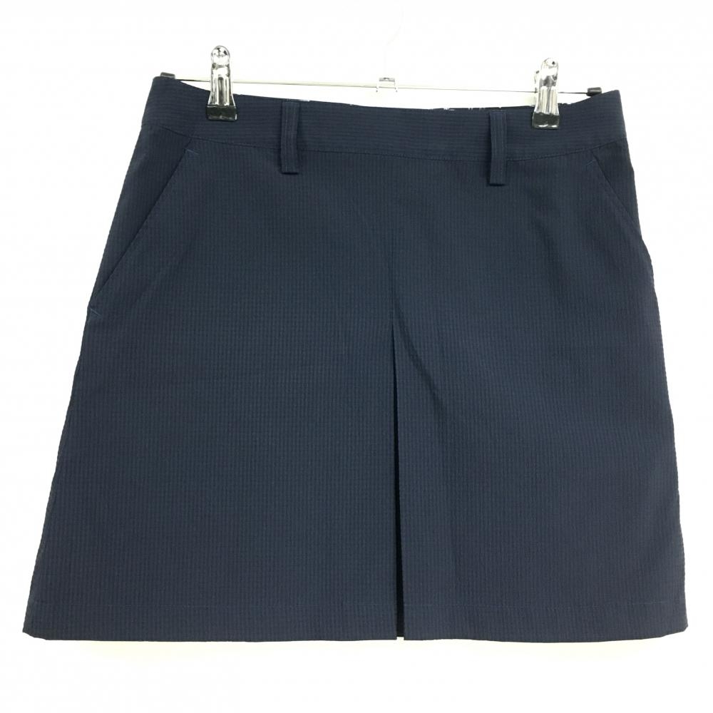 【超美品】アディダス スカート ネイビー×黒 ストライプ サッカー生地 バックロゴ レディース M/M ゴルフウェア adidas