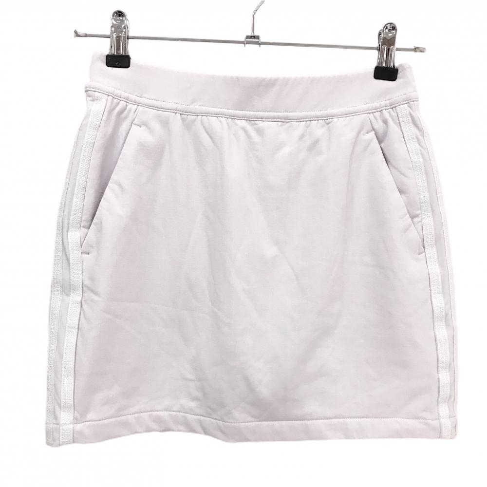 【超美品】アディダス スカート ベビーピンク サイド3ライン ストレッチ 内側インナーパンツ レディース M ゴルフウェア adidas