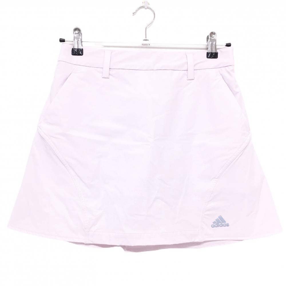 【美品】アディダス スカート ライトピンク ストレッチ ナイロン混 内側インナーパンツ レディース M ゴルフウェア adidas