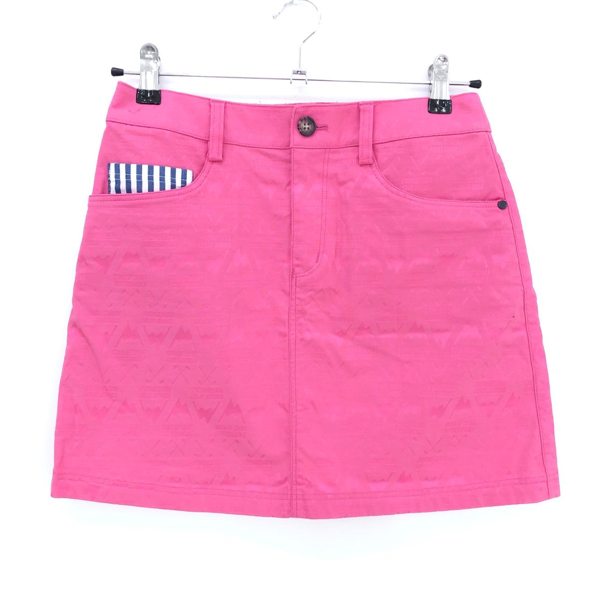 【美品】アディダス スカート ピンク 総柄地模様  レディース S/P ゴルフウェア adidas