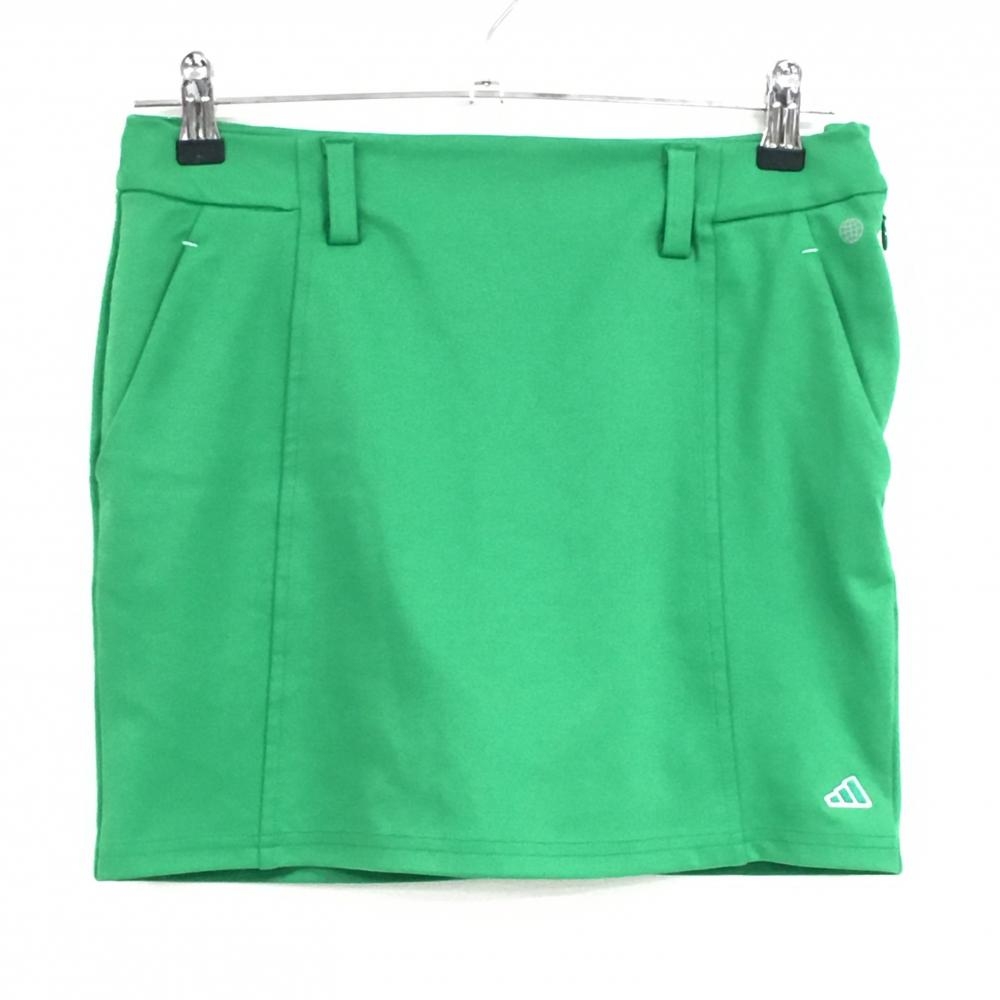 【美品】アディダス スカート グリーン 内側インナーパンツ  レディース M ゴルフウェア adidas