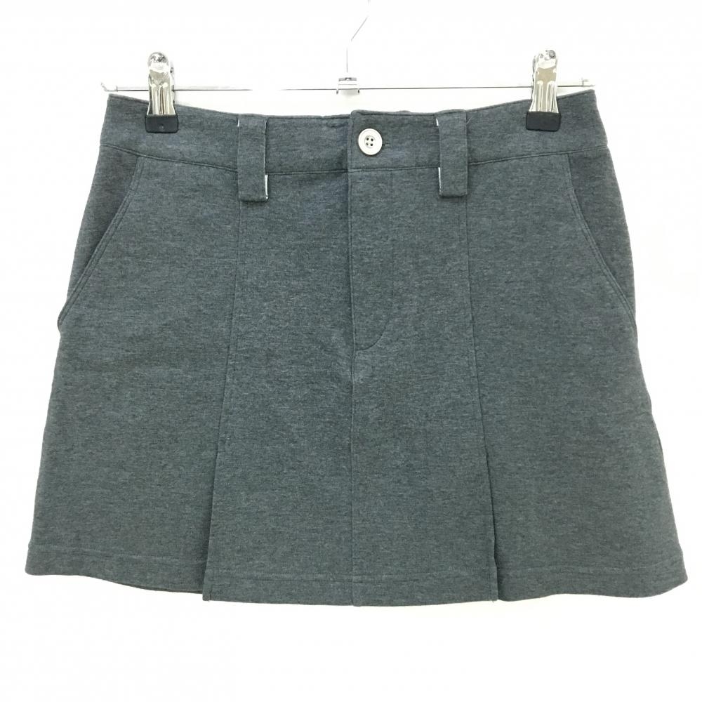 【超美品】アディダス スカート 杢グレー ロゴ刺しゅう  レディース S/P ゴルフウェア adidas