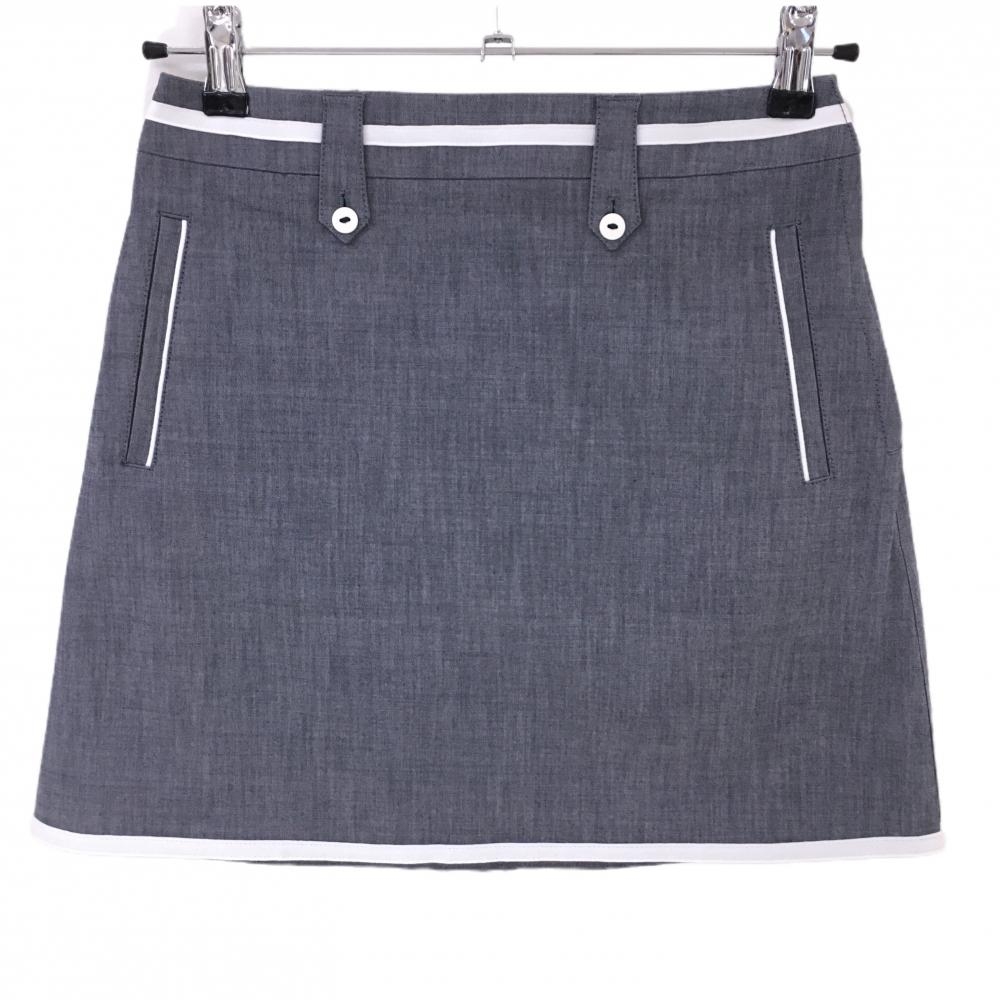 【美品】アディダス スカート 杢グレー×白 ウエストライン  レディース S/P ゴルフウェア adidas