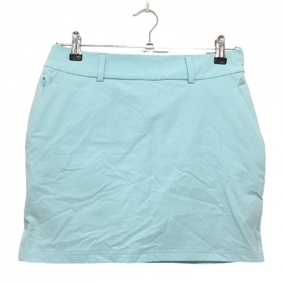 アディダス スカート ライトブルー ストレッチ 内側インナーパンツ レディース L ゴルフウェア adidas