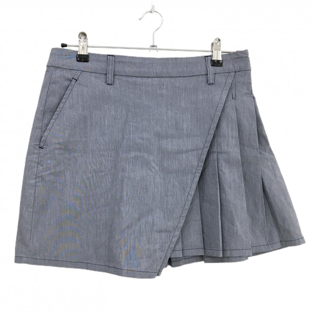 【超美品】アディダス スカート 杢グレー 一部プリーツ バックロゴ レディース M ゴルフウェア adidas