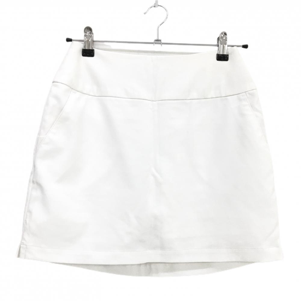 アディダス スカート 白 バックロゴ 内側インナーパンツ レディース S ゴルフウェア adidas