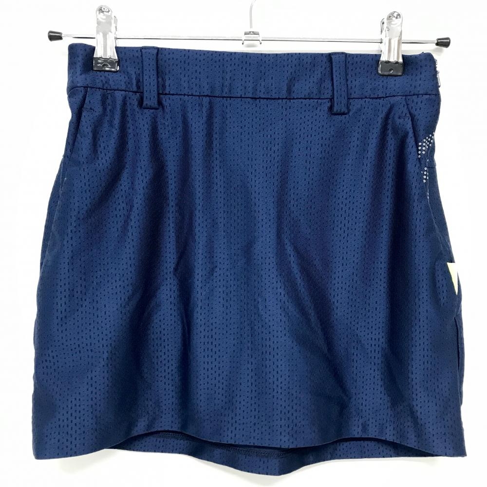 【超美品】アディダス スカート ネイビー×黒 総柄地模様  レディース S ゴルフウェア adidas