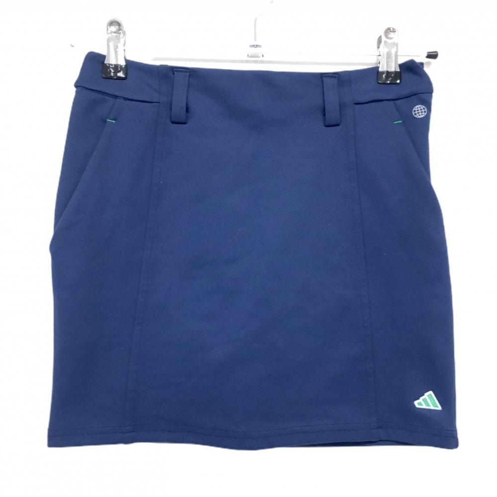 【超美品】アディダス スカート ネイビー 裾ロゴ ストレッチ レディース XS ゴルフウェア adidas
