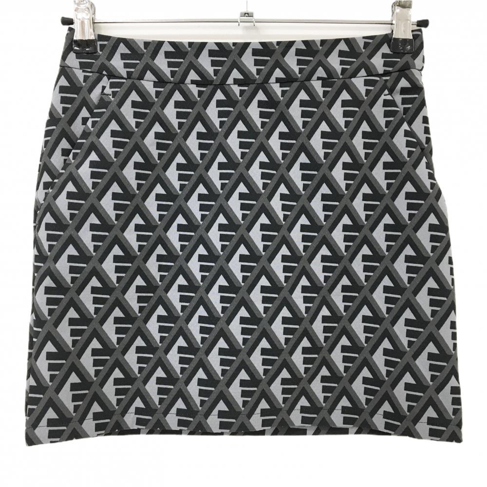【超美品】アディダス スカート グレー×黒 総柄 内側インナーパンツ レディース XS ゴルフウェア adidas