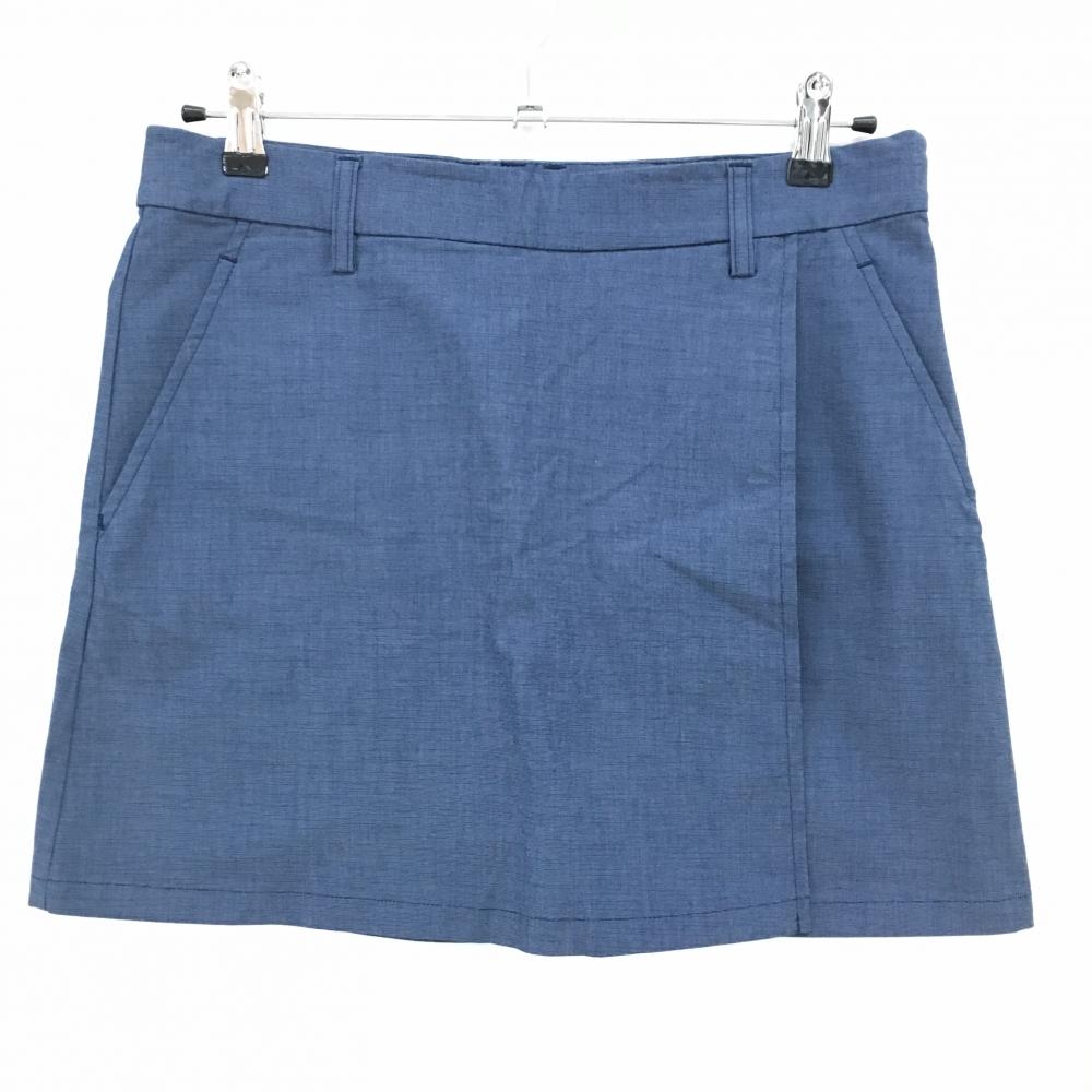 【超美品】アディダス スカート ネイビー デニム調 バックロゴ 内側一部メッシュ レディース L ゴルフウェア adidas