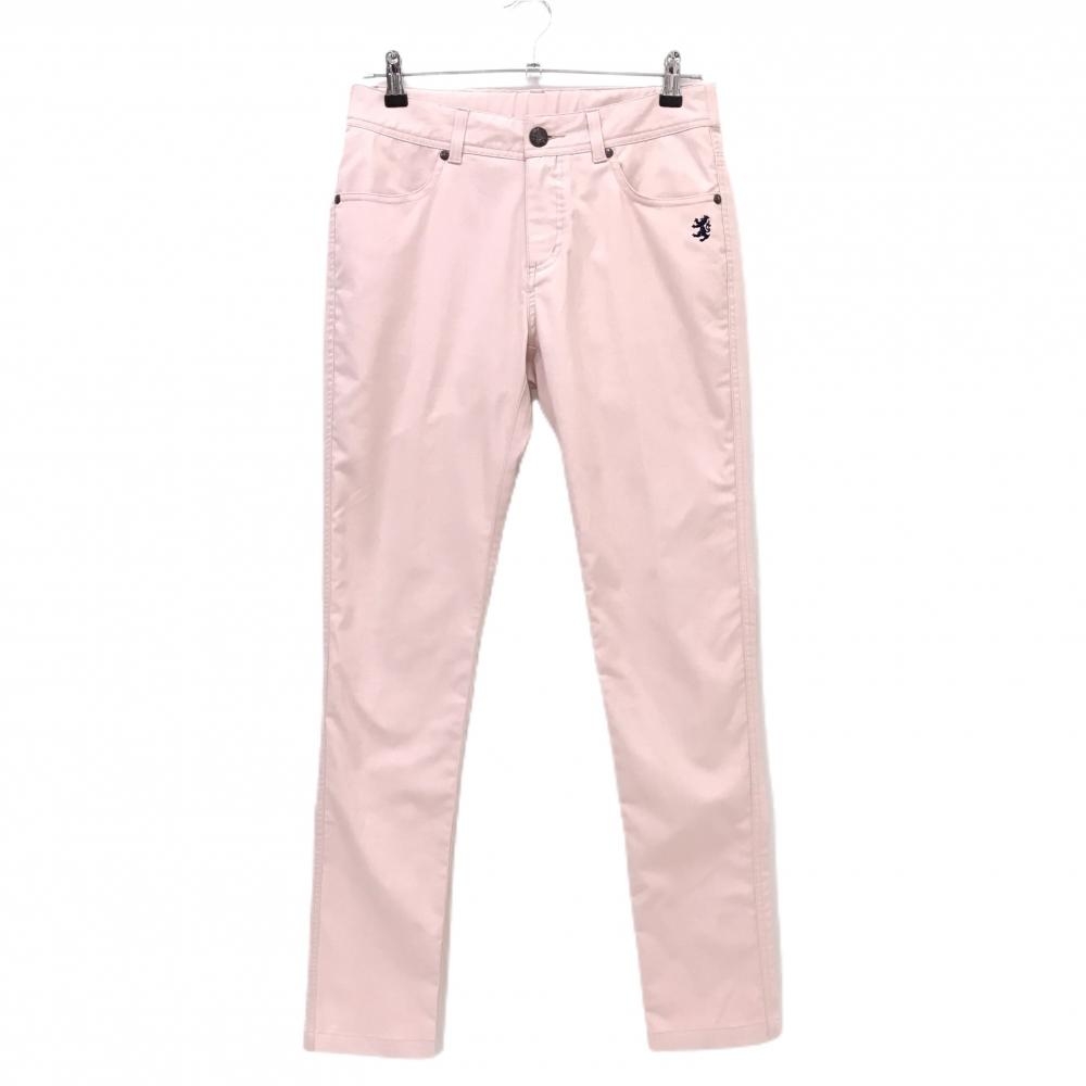 【超美品】アドミラル パンツ ライトピンク 後ろウエストゴム ロゴネイビー レディース L ゴルフウェア Admiral