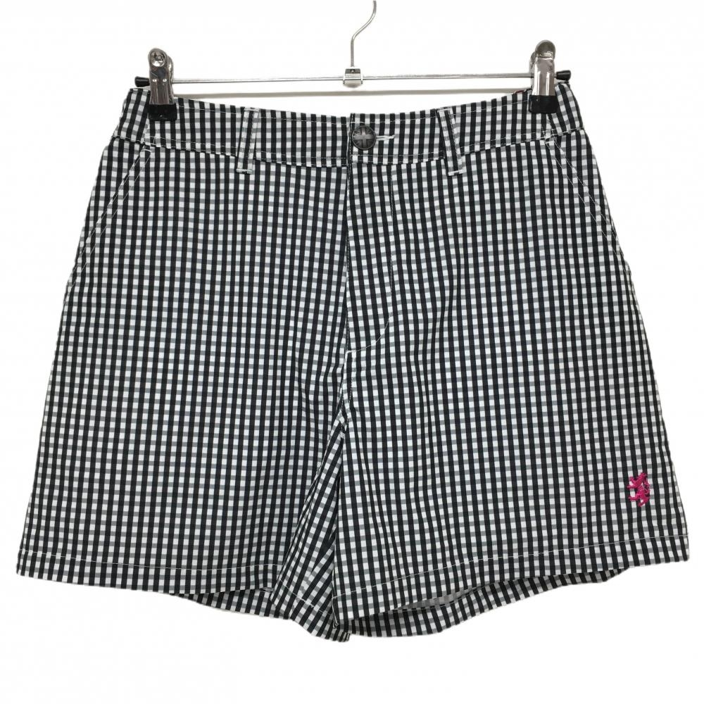 【超美品】アドミラル ショートパンツ 白×黒 ギンガムチェック ストレッチ 裏地付 レディース M ゴルフウェア Admiral