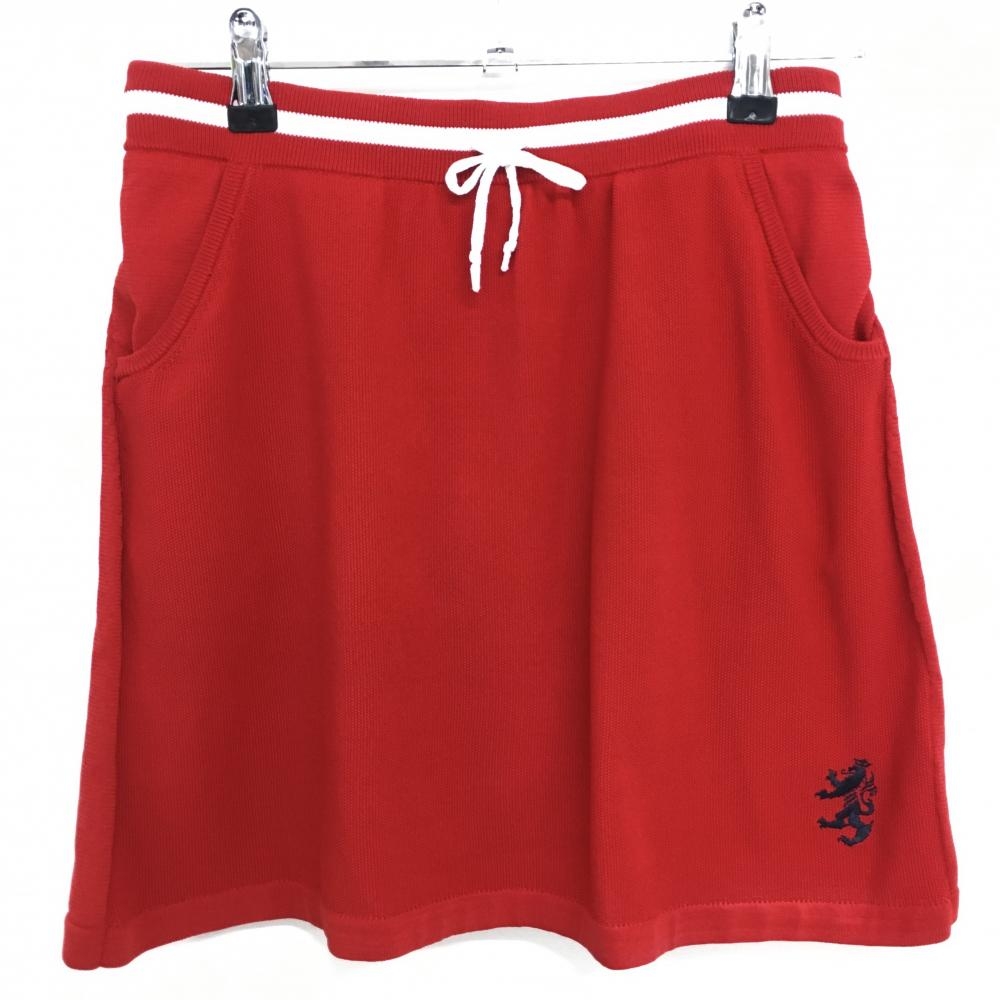 【超美品】アドミラル ニットスカート レッド×白 ストレッチ ウエストゴム 内側インナーパンツ レディース M ゴルフウェア Admiral
