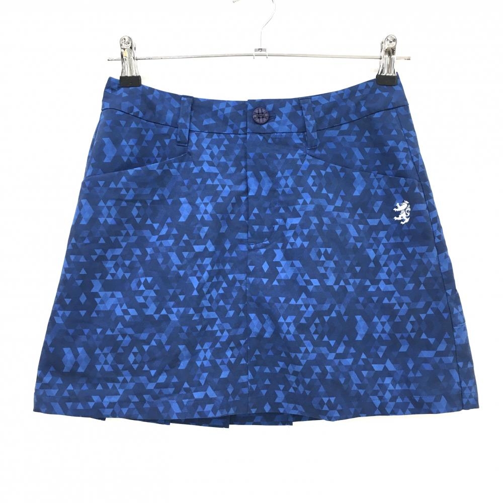 【超美品】アドミラル スカート ブルー×ネイビー 総柄 内側インナーパンツ レディース S ゴルフウェア Admiral