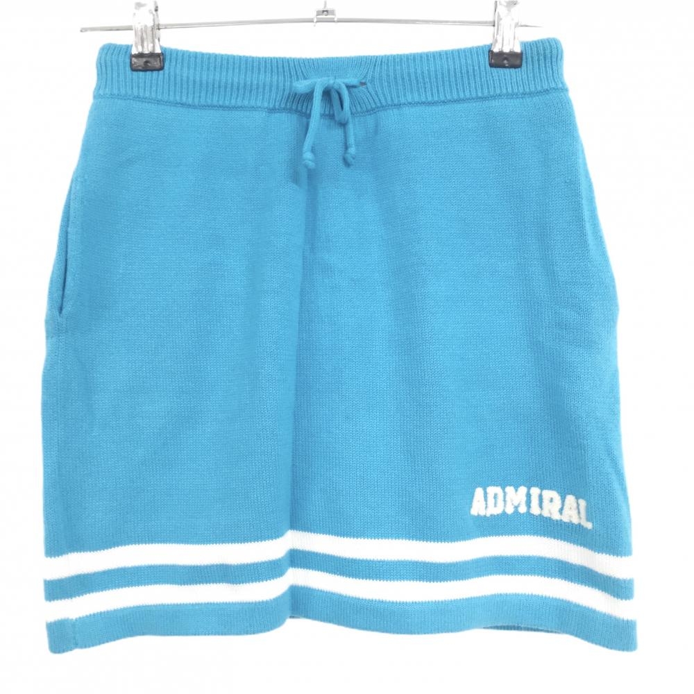 アドミラル ニットスカート ブルー×白 内側インナーパンツ  レディース S ゴルフウェア Admiral
