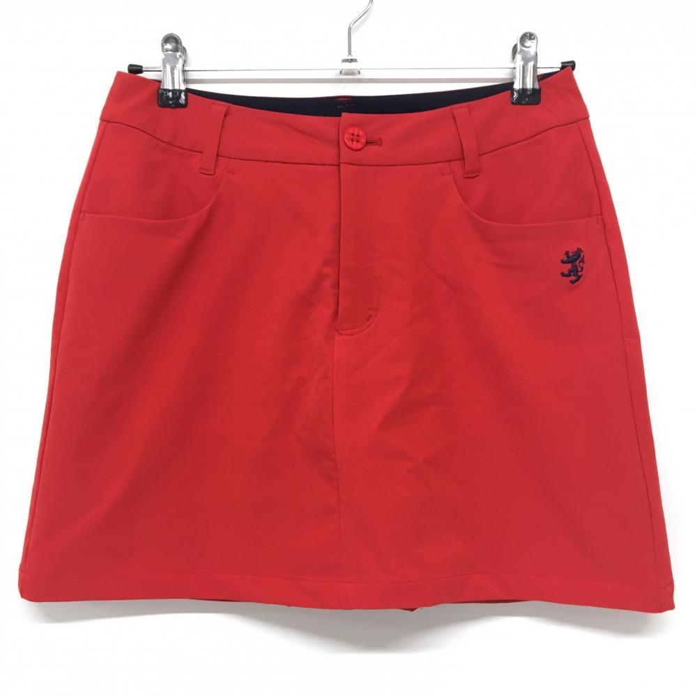 【超美品】アドミラル ストレッチスカート レッド 後ろボックスプリーツ ロゴネイビー レディース M ゴルフウェア Admiral