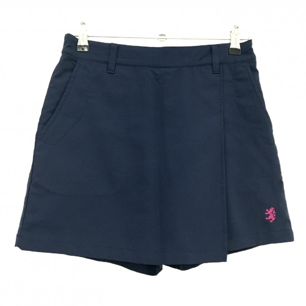 アドミラル キュロットスカート ネイビー 格子柄地模様 ロゴピンク レディース M ゴルフウェア Admiral