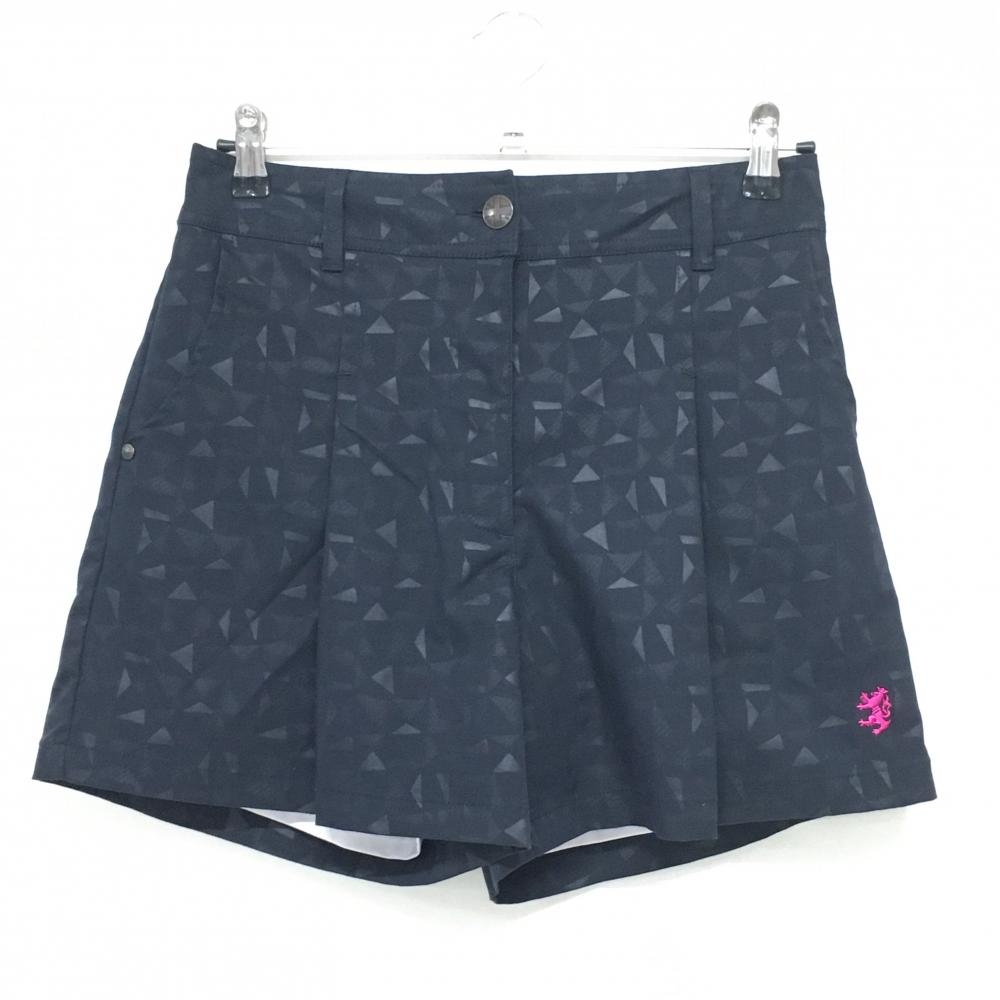 【美品】アドミラル キュロットスカート ダークネイビー 地模様 裏地付  レディース M ゴルフウェア Admiral